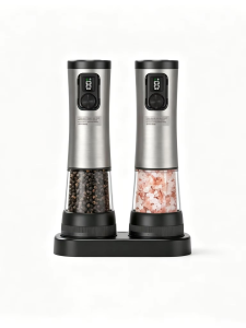 Automatic Pepper Grinder Set with LED Display Kitchen Tool Suitable for Home Kitchen Barbecue and Outdoor Use