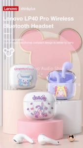 Lenovo LP40 Pro TWS Tai Nghe Bluetooth Với Ốp Lưng Hoạt Hình Mini Tai Nghe Gắn Tai Không Dây Chơi Thể Thao Bluetooth Tai Nghe Kèm Micro Hỗ Trợ Cuộc Gọi Video