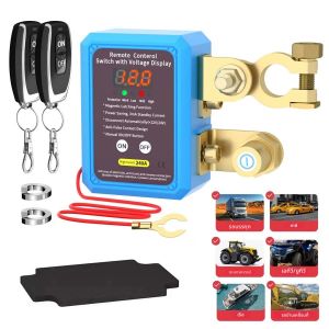 สวิตช์ตัดแบตเตอรี่อัตโนมัติ สวิตช์หลักแบตเตอรี่พร้อมรีโมท สวิตช์ฆ่า 240A สวิตช์ตัดการเชื่อมต่อแบตเตอรี่ระยะไกล 12V พร้อม Led Vo