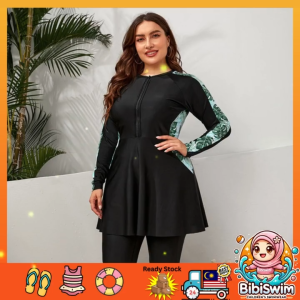 BIBISWIM Baju Renang Muslimah Swimming Suit for Women Plus Size Swimsuit Burkini Muslimah Swimwear