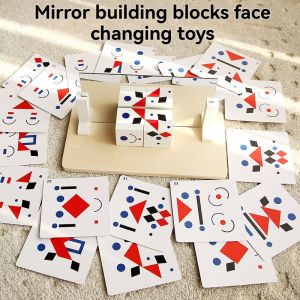 Kids 3D Mirror Imaging Puzzle Montessori Space Logical Thinking Trainting Matching Intellectual Game Parish Learn Resources Toys