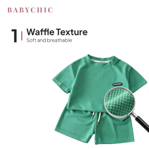 Budak Baju Lengan Pendek Set 0-7 Years Lelaki Perempuan Boy Girl Short Sleeve Set Waffle Knit New