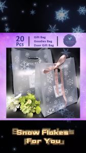 For You Snow Flake handle plastic bag Packaging bag Goodies bag Party bag Raya bag Gift Bag 20pcs (9)