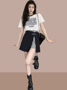 Shalldoer | Fashionable Breathable Short Sleeve T-Shirt And Skirt Set For Women Summer Thin Lightweight Irregular Hem Short Dress Ensemble