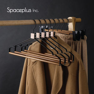 Wood Beech Iron Hanger Metal Solid Wood Clothes Hanger Classy Hanger Clothes Trousers Hanger Multifunctional Wardrobe Accessible Luxury High-End Support