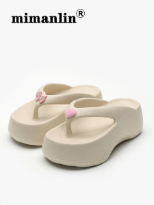 Adorable Thick Bottomed Ladies Summer 2024 Flip Flops Casual Beachwear Anti-Slip Deodorant EVA Material Comfortable Daily Shoes