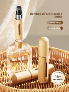 MONLEYTA | Portable Mini Travel Bamboo Shell Fragrance Sample Bottle High End Mini Spray Bottle Empty Container For On-The-Go Use