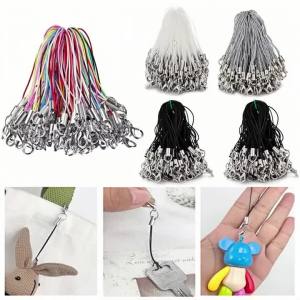 10-100PCS Lobster Clasp Lanyard Strap Cord Mobile Cords Charm Nylon Key Ring Chain For DIY Keyring Jewelry Making Accessories