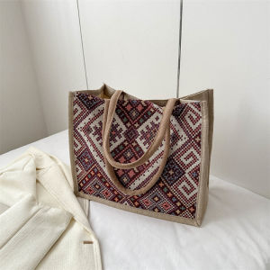 กระเป๋าผ้าใบ Tote Bag ความจุขนาดใหญ่ กระเป๋าเดินทางแบบสะพายไหล่ข้างเดียวแฟชั่นใหม่ปี 2023 กระเป๋าถือสำหรับเดินทางและซื้อของ