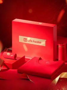 HLA | Warm Underwear Set Couple Style Polyester Fabric Long Sleeve Long Pants Anti Slip Socks Mens Wedding Snake Year Gift Box Set