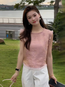 เสื้อเชิ้ตแขนกุดสไตล์เกาหลีสำหรับผู้หญิง ทรงหลวม ผ้าโพลีเอสเตอร์ ระบายอากาศได้ดี ทรงปกติ ปกโปโล ปกติ