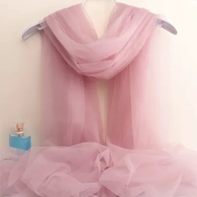 100% Nylon Tulle Fabric Orange Chiffon Soft Tulle Fabric