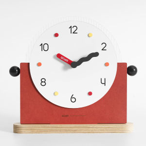 Creative Home Decor Clock Tabletop TV Cabinet Entrance Hallway Decorations Simple Modern Style Wooden Handmade Craft Gift