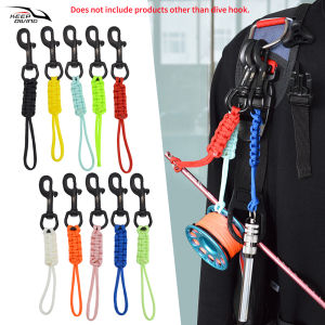 1 PCS Diving 316 Stainless Steel Bolt Snap Hook With Rope Hand Woven Luminous Fixed Rope Anti-lost Safety Rope BCD Accessory