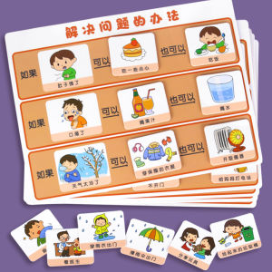 Problem Solving Strategy Cards Educational Toy for Kindergarten Children Language Area Intelligence Zone Flashcard Game