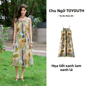 Toyouth | Đầm Mùa Hè Phong Cách Boho Mới In Hình Nghệ Thuật Thiên Nhiên
