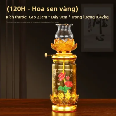 SHANYANG | Đèn Dầu Chống Gió Hoa Sen cho Phật