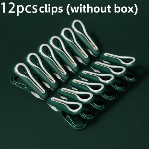 10-36pcs Clothes Pins With Storage Basket Household Food Clip Socks Underwear Rack Holder Plastic Laundry Hanging Pegs Clips
