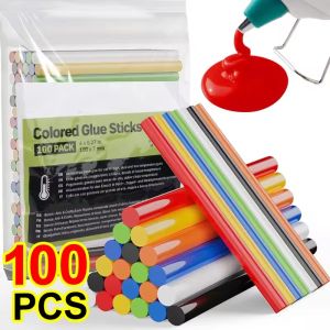 7mmx100mm Melt Glue Sticks Colorful Bling Hot Craft Hand Viscosity Glue Paintless Repair Tools for DIY Art Cosplay