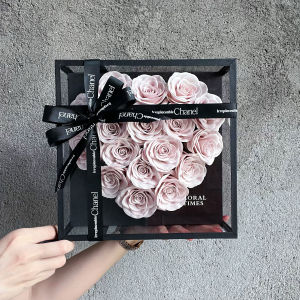 Acrylic Heart Shaped Soap Flower Rose Eternal Love Proposal Birthday Gift for Lovers Best Friends Romantic Simplicity