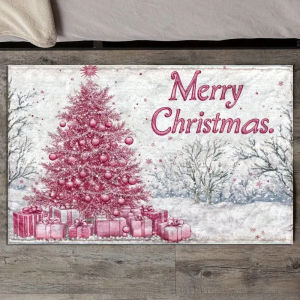 VIKAMA Dream Powder Snow Christmas Carpet Christmas Tree Pattern Living Room Entrance Holiday Decoration Floor Mat Home Decor
