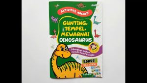 Aktivitas Kreatif Gunting Tempel Mewarnai Dinosaurus Full Color Bonus Stiker