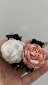 Kẹp tóc hình hoa hồng vải dáng càng cua phong cách nữ tính Hàn Quốc Modleaf Floren Clip