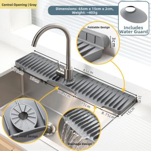 FENGHEDAHAI | Single-hole Faucet Kitchen Sink Drainage Splash-proof Silicone Resting Mat