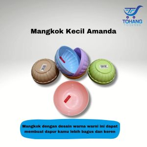Mangkok warna pelangi plastik isi 6pcs