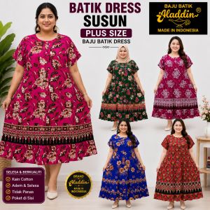 BATIK BAJU DRESS SUSUN / BAJU BATIK TIDUR FREE SIZE GOOD QUALITY