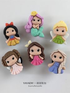 Cartoon Mermaid Hole Shoes Buckle Fit Crocs Hole Shoes Cute Wild Shoe Ornament Removable Slippers Ornament