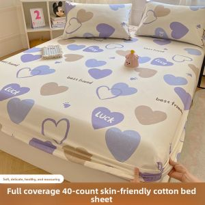 Pure Cotton Bed Canopy Three-Piece Set Dustproof Mattress Protector Cover Full Enclosure Bed Sheet for Dormitory Universal Use