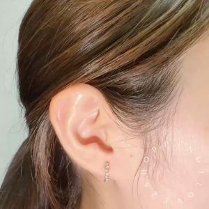 E8 Korean new style ear piercing screw stud earrings creative zircon stainless steel earrings 韩国新款穿耳螺丝耳钉创意锆石不锈钢耳钉