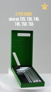 KUNCI L BINTANG SET TEKIRO 6 PCS BERLOBANG TORX KEY SET 6PCS SHORT