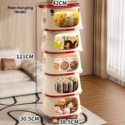 TIJU | Cute Multi-level Storage Cart Movable Trolley