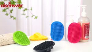 Bàn chải lông cho thú cưng Găng tay nhựa dẻo massage tắm chó mèo - Đen Ta pet shop