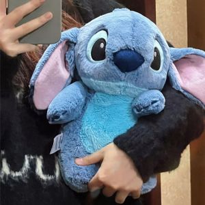 Disney Stitch Plush Hot Water Bottle Large Electric Heating Pad for Women Gift for Girlfriend Home Hand Warmer with Cover