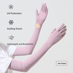 MiiOW | Womens Ice Silk Sun Protection Sleeve Gloves With Finger Covers For Driving And Cycling Outdoor Activities In Summer