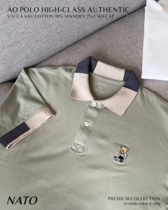 Áo Thun Polo Nam Bear Vải Cotton Cá Sấu Cao Cấp Đẹp Tay Ngắn Có Cổ Màu Trắng Đen Đỏ Xanh Navy Trơn Họa Tiết NATO
