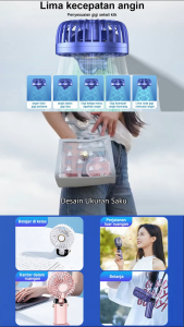 【COD】Kipas Angin Mini Kipas Lipat Mini Kipas Angin Kipas Kecil Portable Led 5-Speed Display Kipas Handheld
