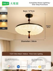 DGY | Vintage Style Shell Ceiling Light Full Spectrum Eye-care Creative
