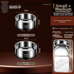 PINSHANGZUO | Food Grade Stainless Steel Baby Soup Bowl