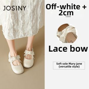 Josiny | Lace Mary Jane Flat Leather Shoes Low Heel Women