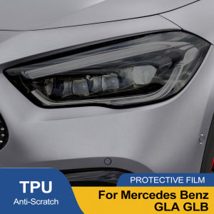 For Mercedes Benz GLA GLB Smoke Black Car Headlight Protective Film TPU PPF Pre Cut Anti-Scratch Vinyl Wrap Kit High-Gloss Film