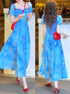 ZHENMANZI | Stunning Blue Womens Summer Long Dress