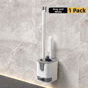 MANJIELI | No-Blind-Spot Wall-Mounted Toilet Brush With Base