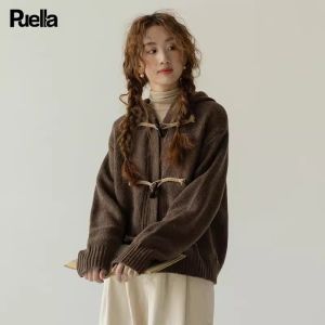 puella | Korean Style Fashion Retro Ram Horn Button Twine Hooded Jacket