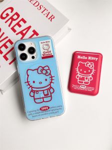 Cartoon Kitty Cat Magnetic Absorption Phone Case Full Protection for 15Promax 14Pro New Model 13Women 12Dual Layer 11Simple 14Korean Style 13Pro Anti-Fall 12Pro Full Cover Shell