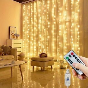 6M 8 โหมด USB Curtain String ไฟตกแต่งห้องนอน Garland Fairy Light LED งานแต่งงาน Christmas Light Home Holiday Light