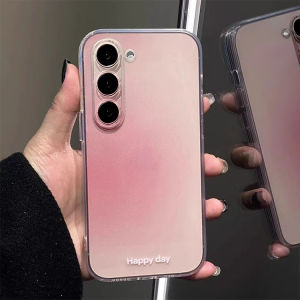 Pink Gradient Silicone Phone Case for Galaxy S25 Ultra S24 S23+ S22 S21+ S20FE Note20 Full Cover Transparent Soft Shell Protective Case